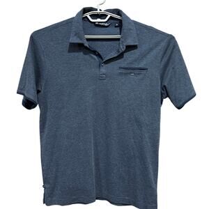 Travis Mathew Mens Polo Shirt Size L Charcoal Gray Pima Cotton Blend Golf Preppy